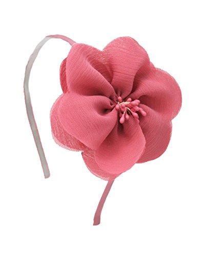 Mia Mauve, Pink Flower Headband, Pretty, Beautiful Chiffon And Satin Ribbon, For Women And Girls, 1pc