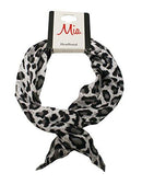 Mia Bend-a-roo Headband-A Fashionable Headwrap OR Scarf With A Hidden Wire That Bends Into Many Shapes And Styles-Wire Is Covered With Grey Leopard Printed Beautiful Silk Material(1 piece per package)