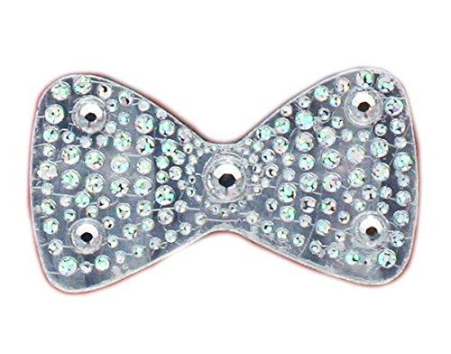 Mia Hair Stickers-"Clip-Less" Small Hair Ornaments That Stick To The Hair With Grippit Material-Silver Bow-Measures 1.5” (1 piece per package)