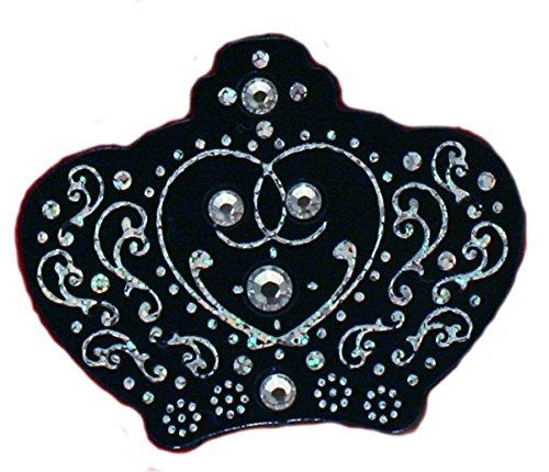Mia Hair Stickers-"Clip-Less" Small Hair Ornaments That Stick To The Hair With Grippit Material-Black And Silver Crown-Measures 1.5” (1 piece per package)