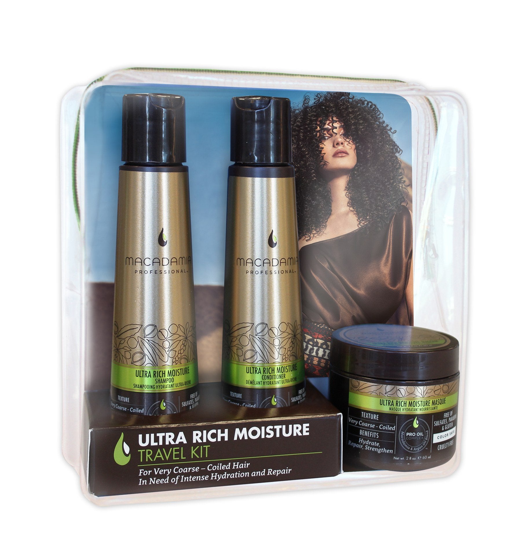 Ultra Rich Moisture travel kit : shampoo 3.3oz: Cond 3.3oz: Masque 2oz