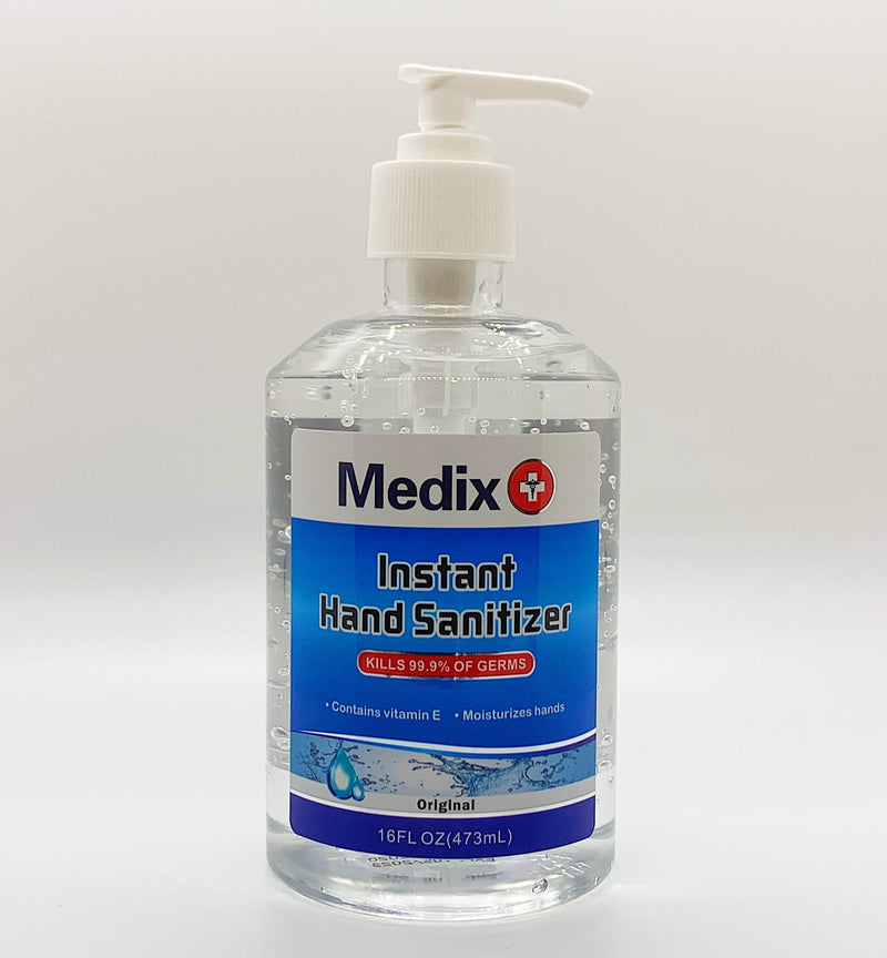 Hand Sanitizer Gel by Medix - 16 Fluid Ounces | 62% Ethyl Alcohol | Unscented | Kills 99.9% of Germs | Contains Aloe Vera and Vitamin E | - Single Pack