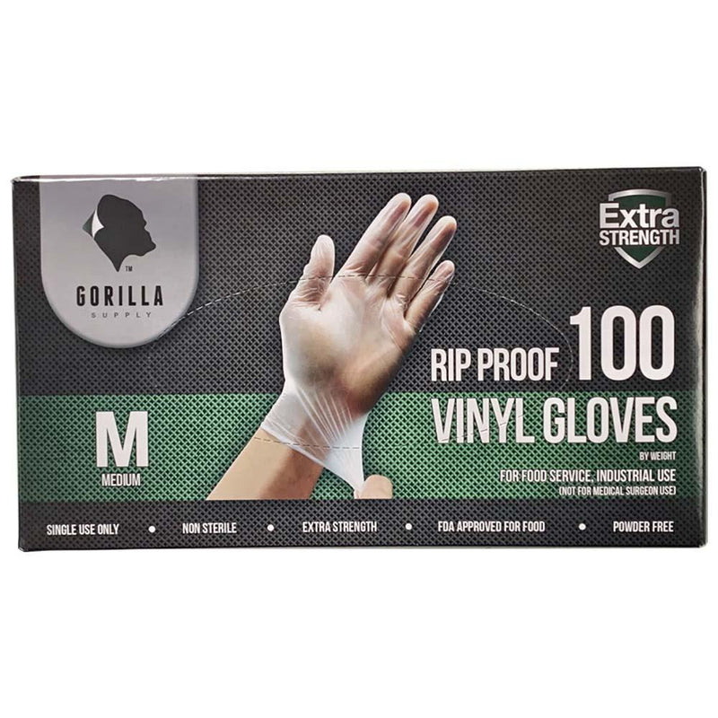 Gloves, Vinyl Medium Clear 100Ct Box
