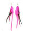 ***Discontinued***Feather Earrings - Hot Pink