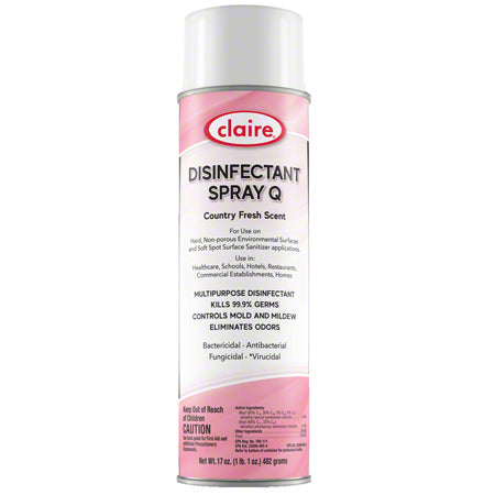 Claire Spray Q Disinfectant Can, Country Fresh, 17 Oz. 12/Carton