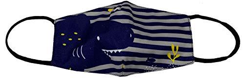 Orly Youth Fashion Cotton Mask in Shark Design, Washable and Reusable with Elastic Straps